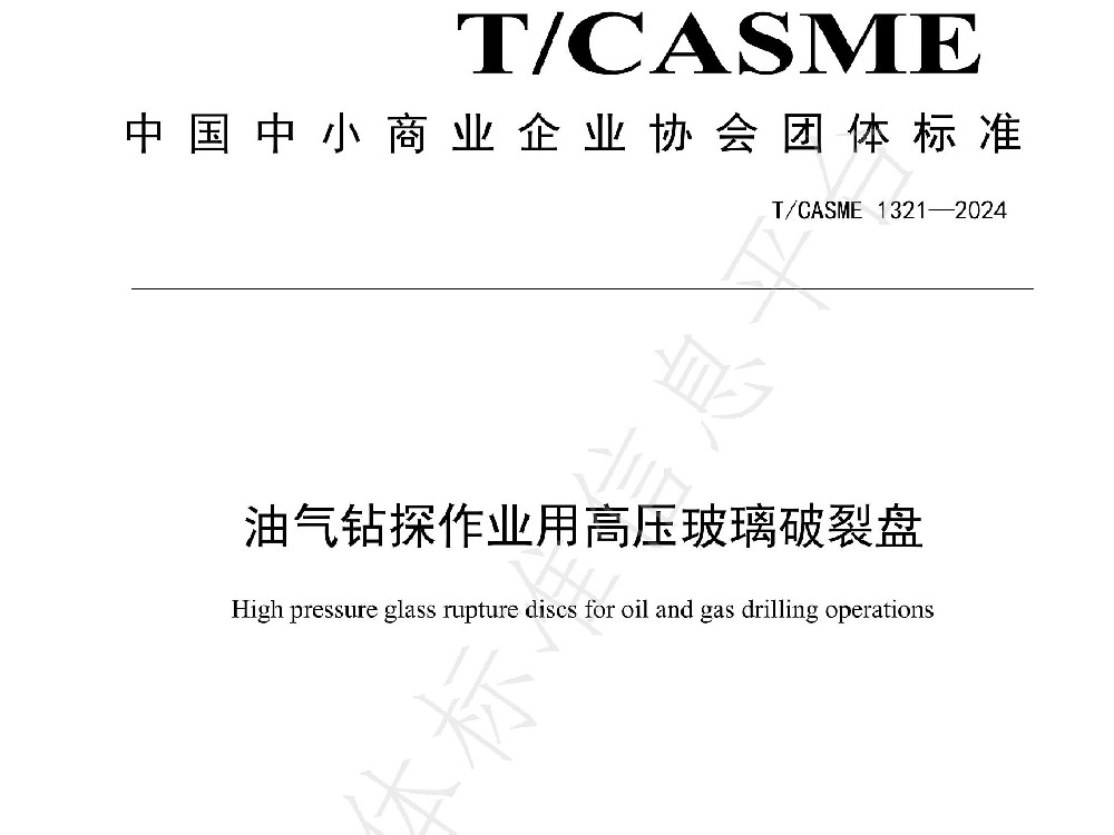 魯米星專(zhuān)家團(tuán)隊(duì)發(fā)布團(tuán)體標(biāo)準(zhǔn)T/CASME1321-2024《油氣鉆探作業(yè)用高壓玻璃破裂盤(pán)》